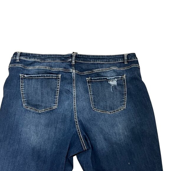 Lane Bryant Womens Distressed Patchwork Boyfriend Jeans Size 28 - Picture 6 of 7